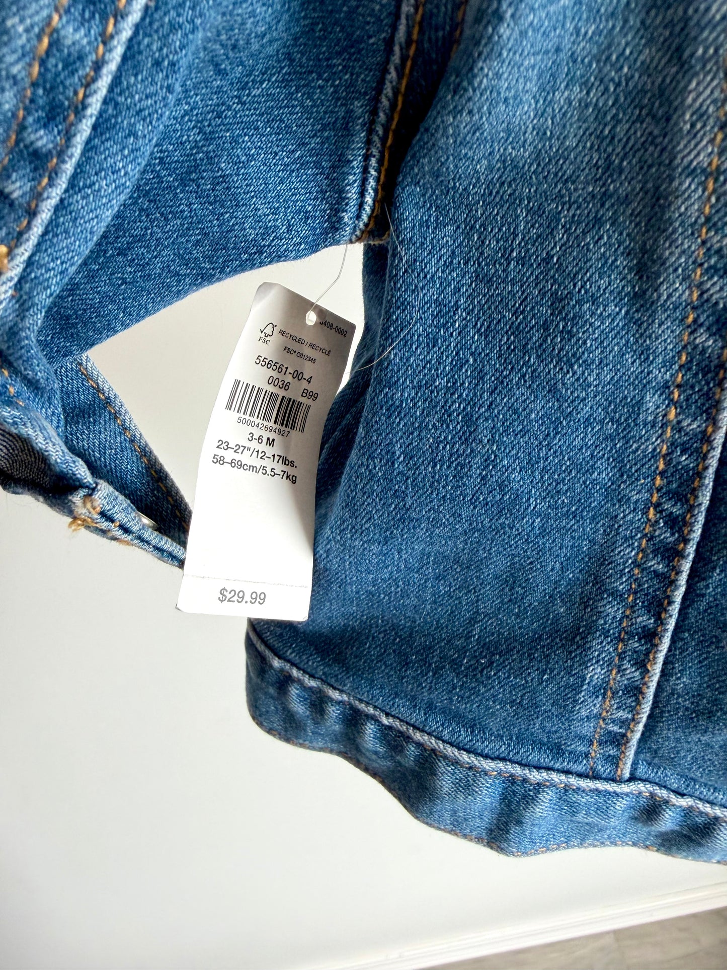 Stretch Denim Jacket (with Tags) / 3-6m