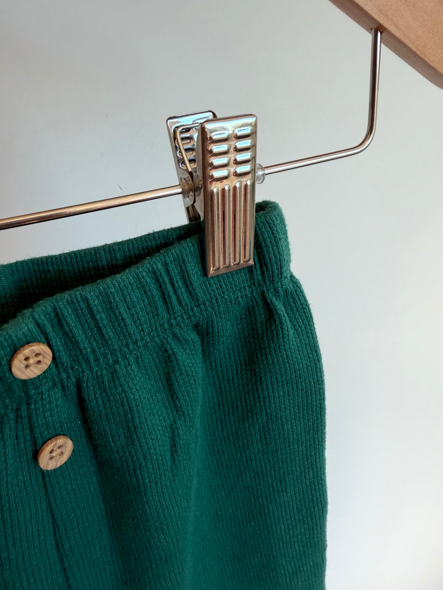 Green Waffle Knit Santa Pants / 6m