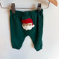 Green Waffle Knit Santa Pants / 6m