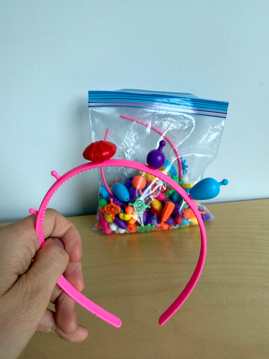 Snap Bead Toy Headband and Bracelet Toy (No Shipping)