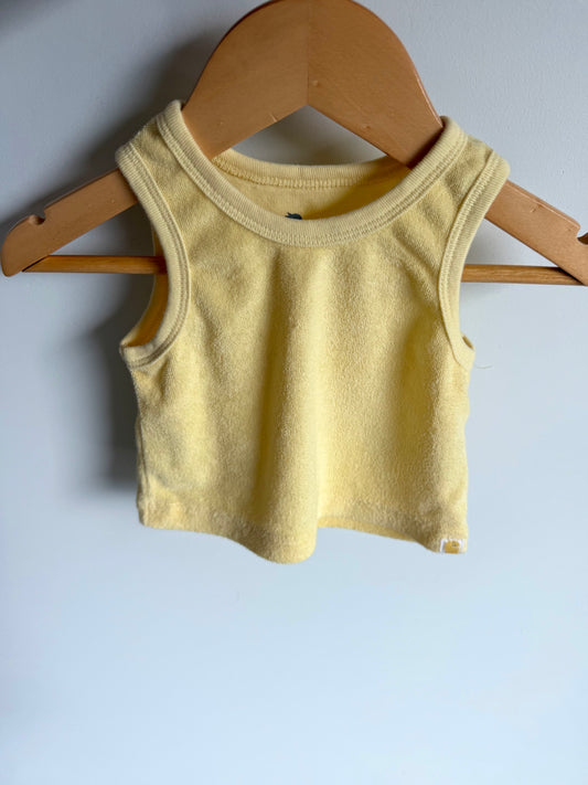 Yellow Organic Terry Tank + Waffle Shorts Set / 3-6m
