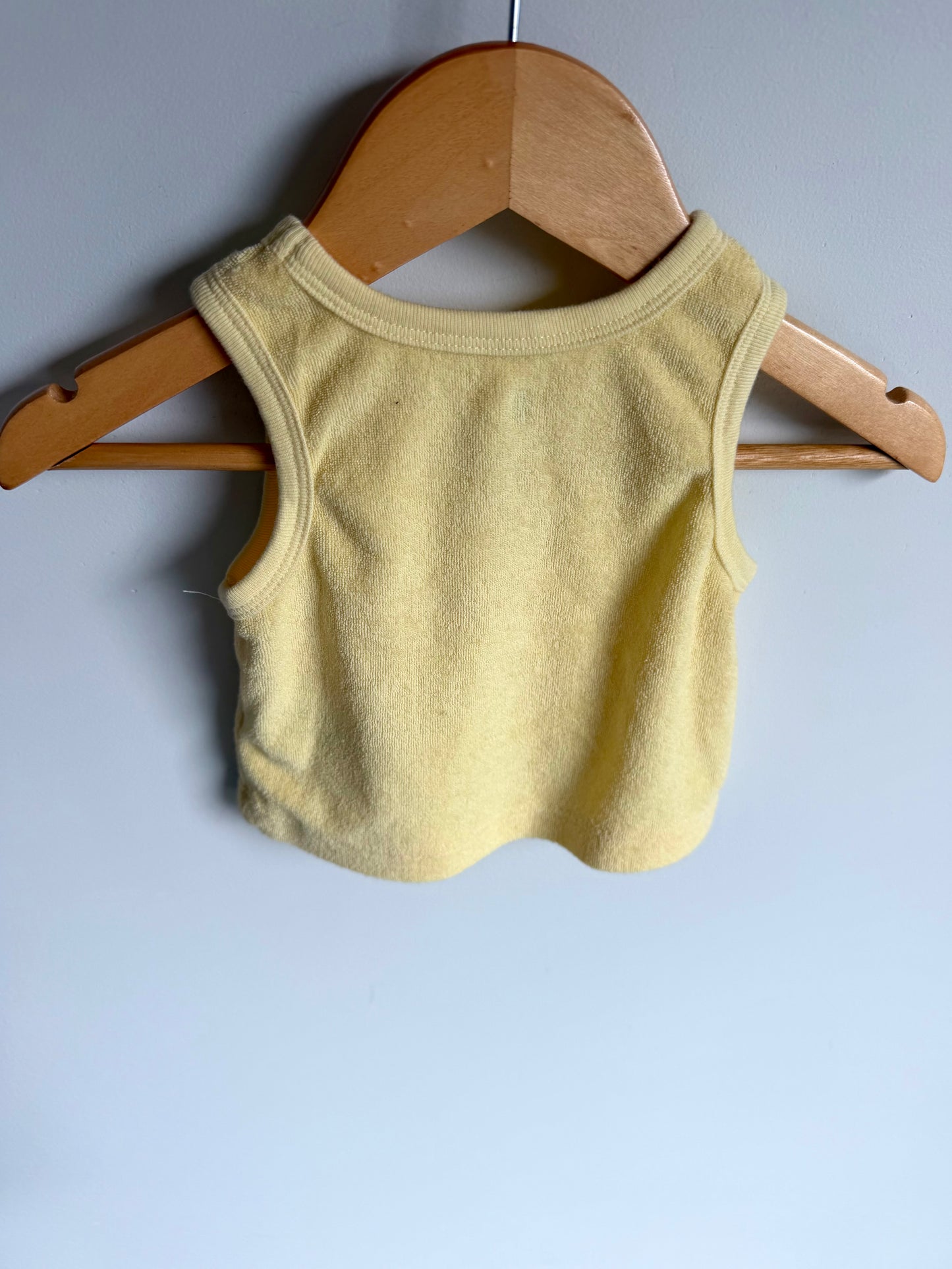 Yellow Organic Terry Tank + Waffle Shorts Set / 3-6m