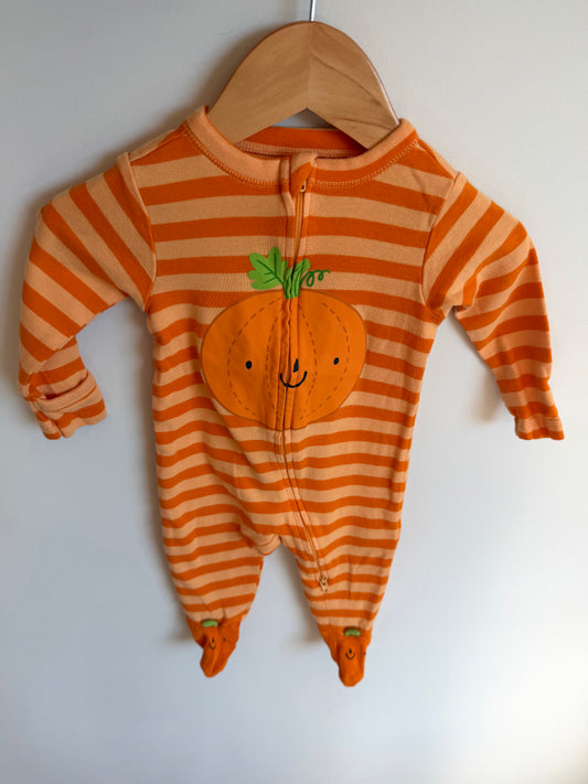 Striped Pumpkin Sleeper / 3-6m
