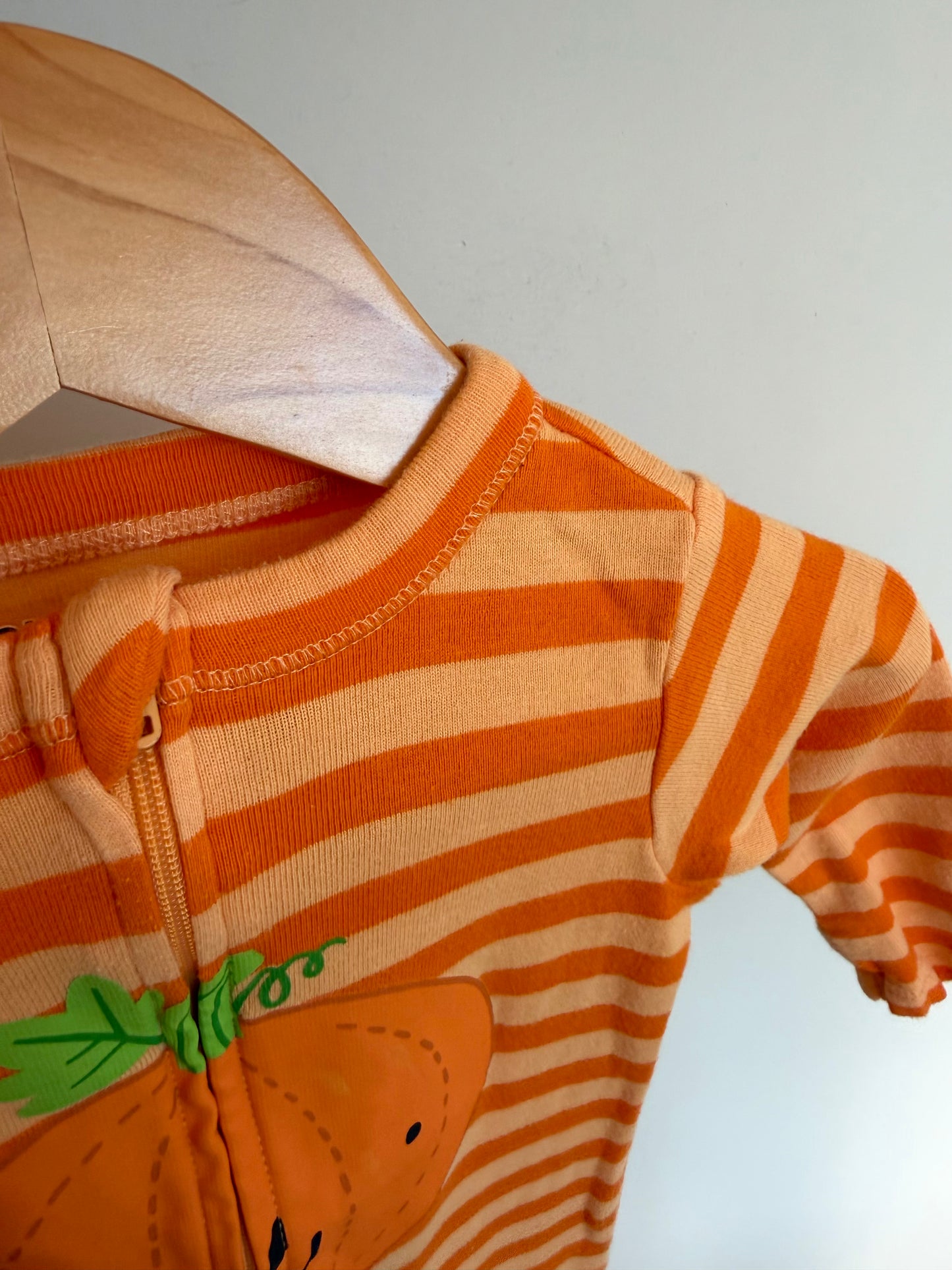 Striped Pumpkin Sleeper / 3-6m