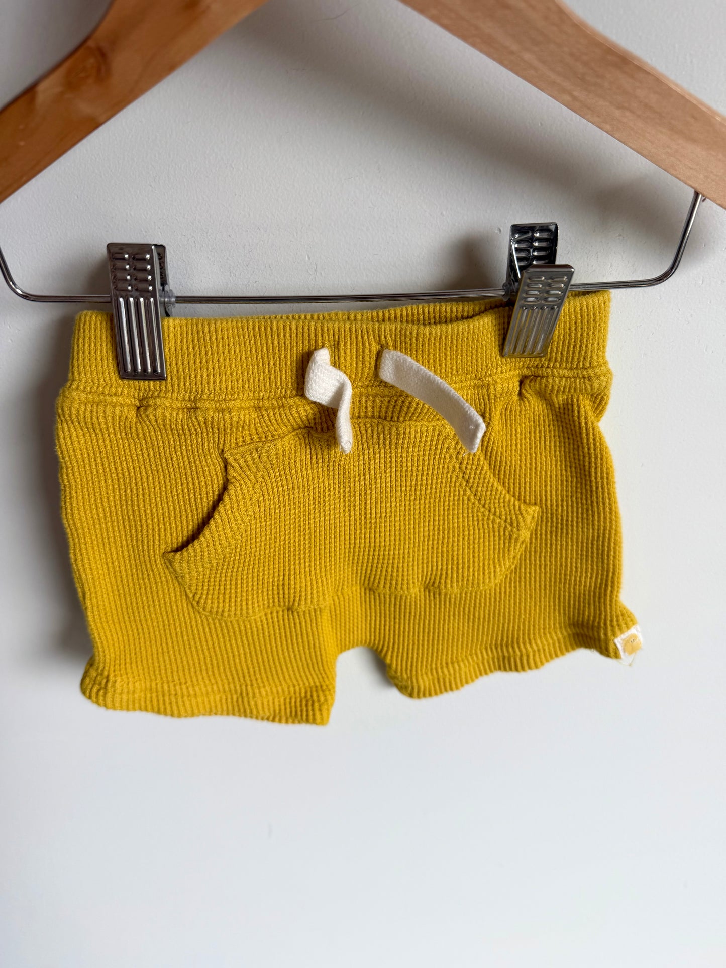 Yellow Organic Terry Tank + Waffle Shorts Set / 3-6m