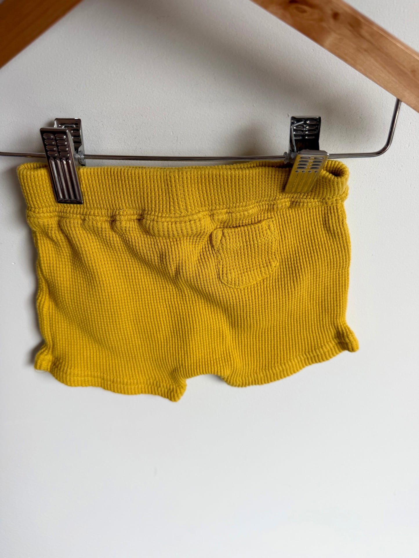 Yellow Organic Terry Tank + Waffle Shorts Set / 3-6m
