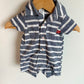 Newborn Blue Stripe Romper / 0m