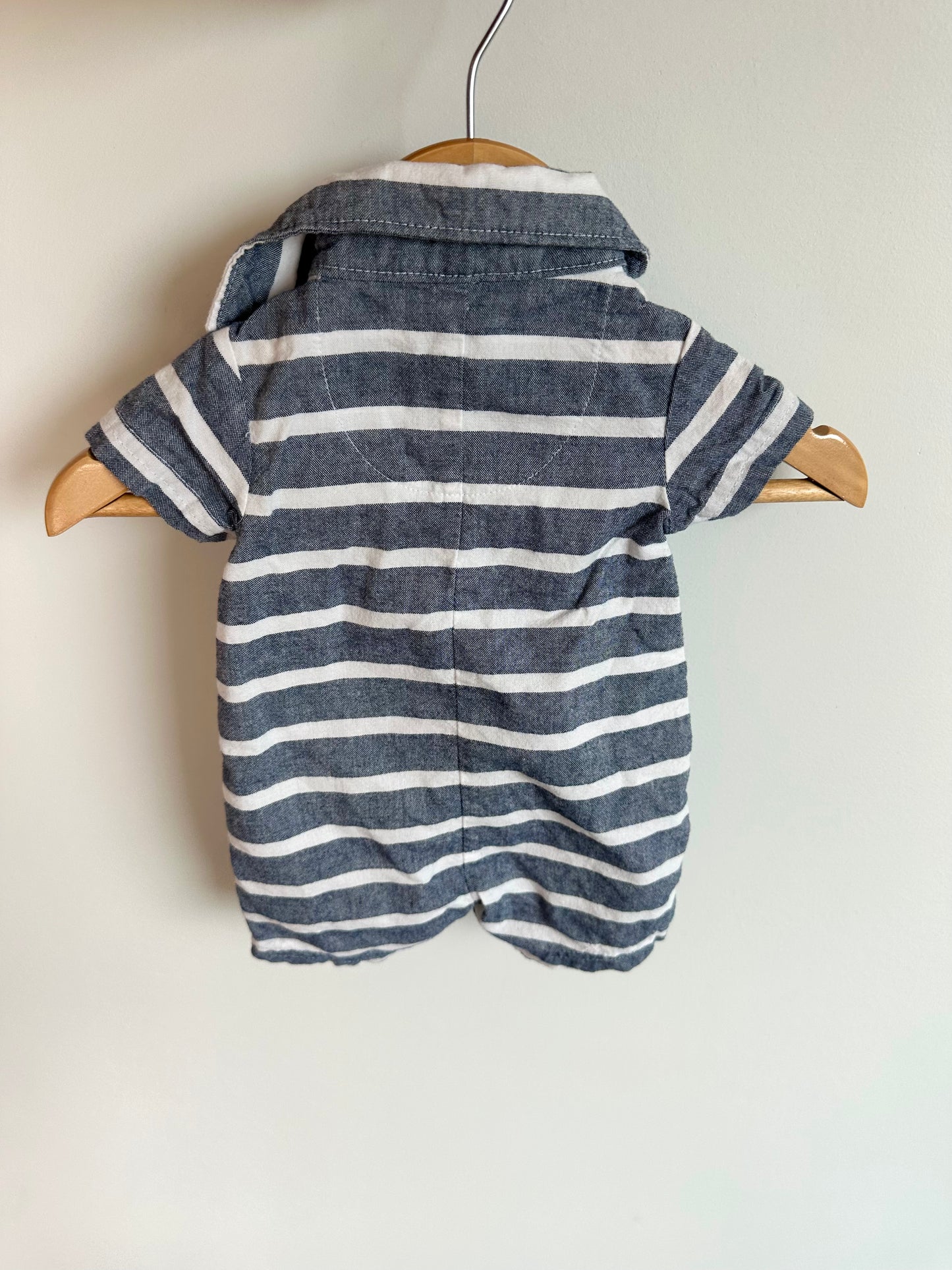 Newborn Blue Stripe Romper / 0m