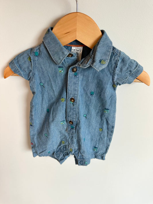 Newborn Chambray Romper / 0m