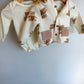 Brown Teddy Button Up Sweater + Bodysuit Set / 12m