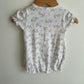 White Snail + Flowers Snap Romper / 3-6m
