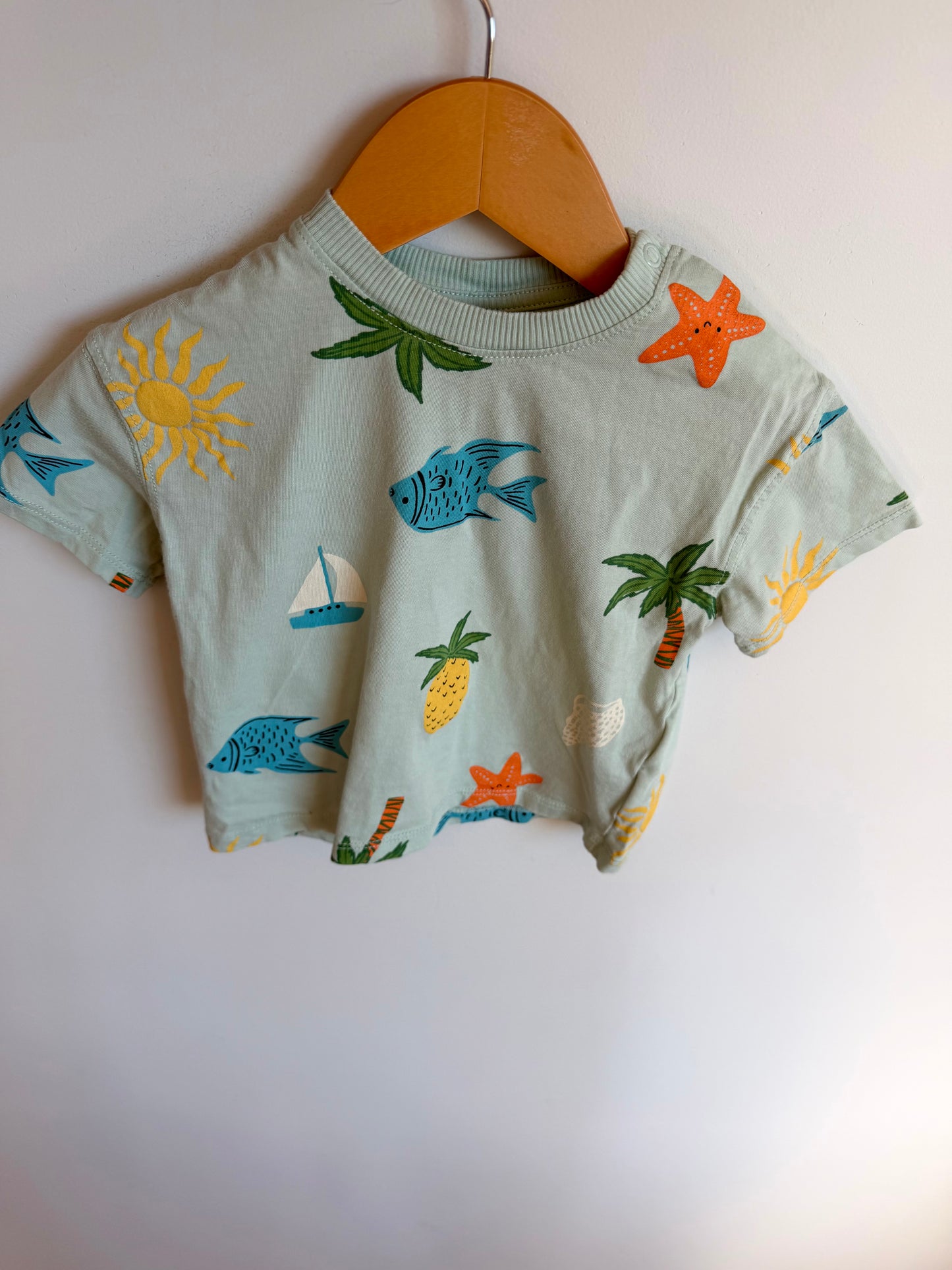 H&M Blue Fish T-shirt / 12-18m