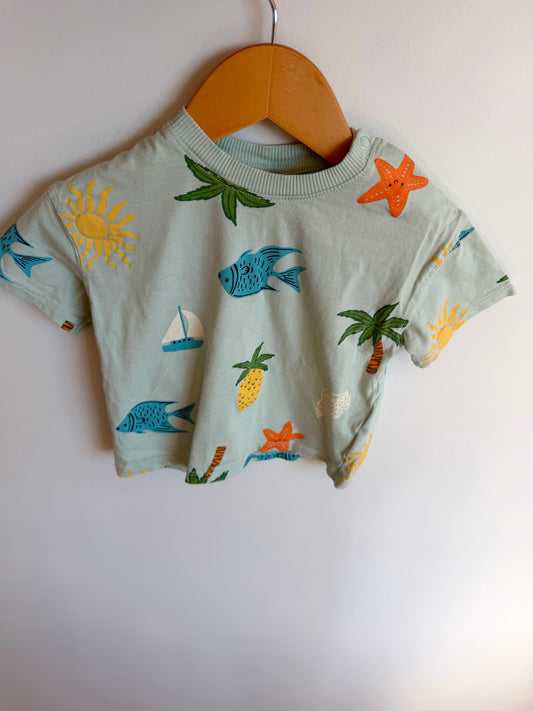 H&M Blue Fish T-shirt / 12-18m