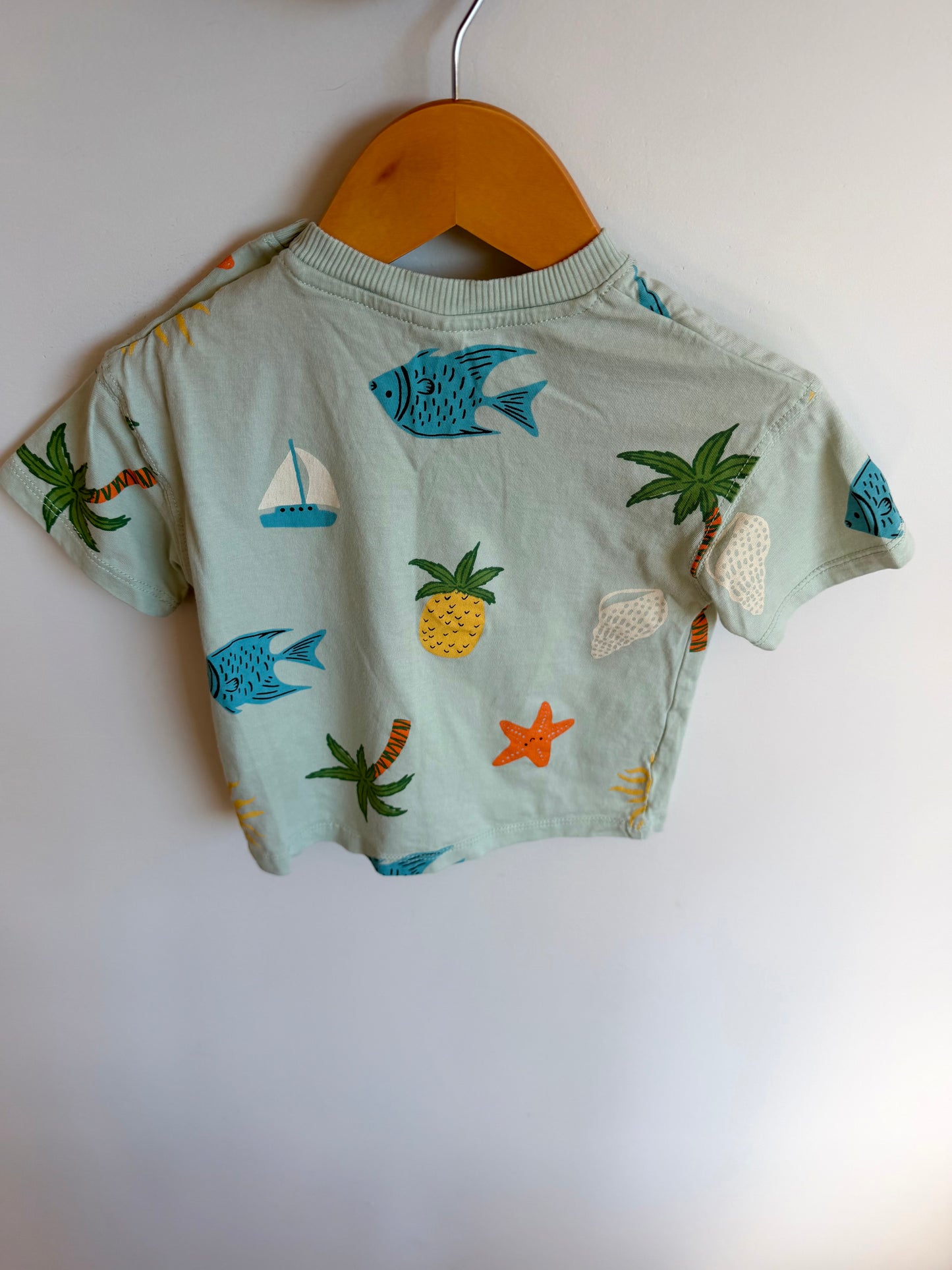 H&M Blue Fish T-shirt / 12-18m