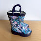 Purple Floral Rain Boots / Size 4 Toddler