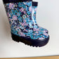 Purple Floral Rain Boots / Size 4 Toddler