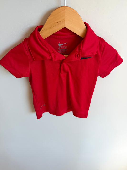 Red Nike Dri-Fit Collared T-Shirt / 12m