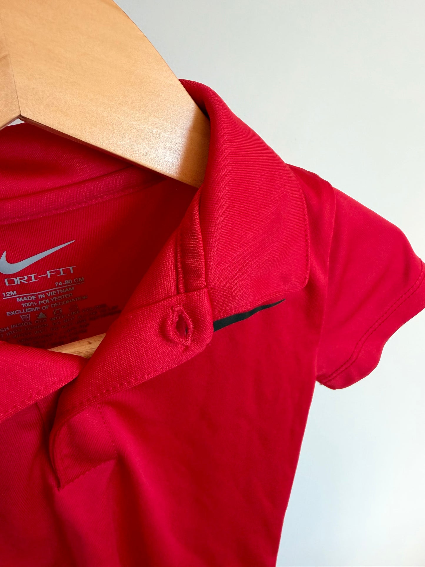 Red Nike Dri-Fit Collared T-Shirt / 12m