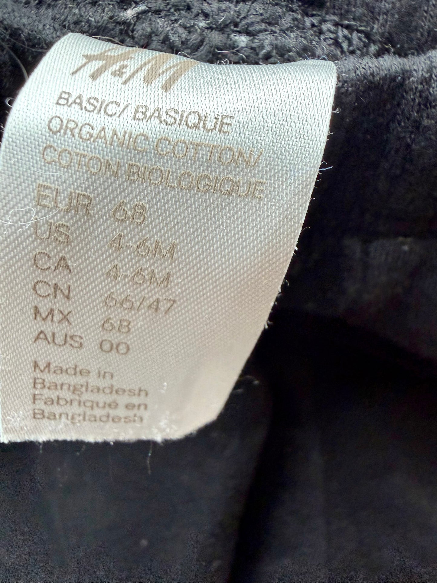 H&M Thick Black Pants / 4-6m