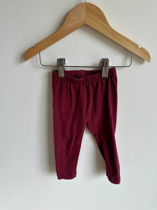 Maroon Leggings / 12-18m