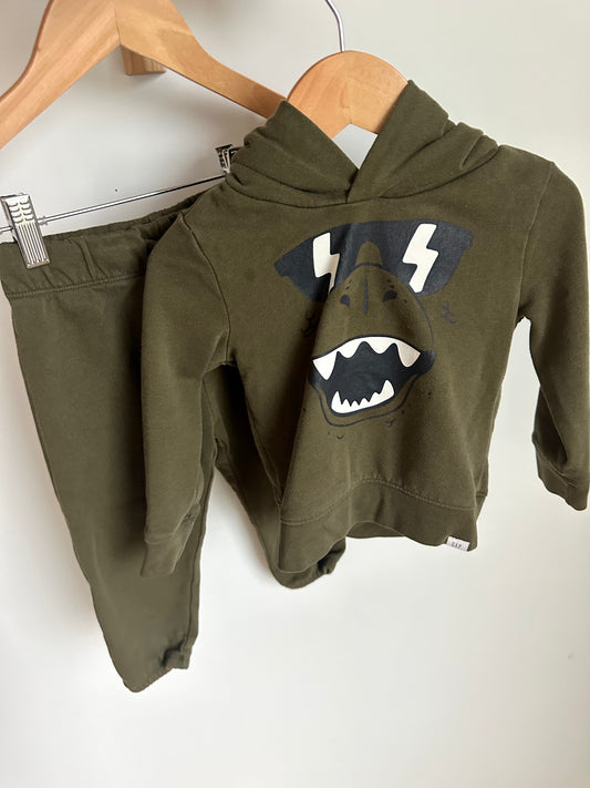 Green Face Sweater + Pants Set / 2T