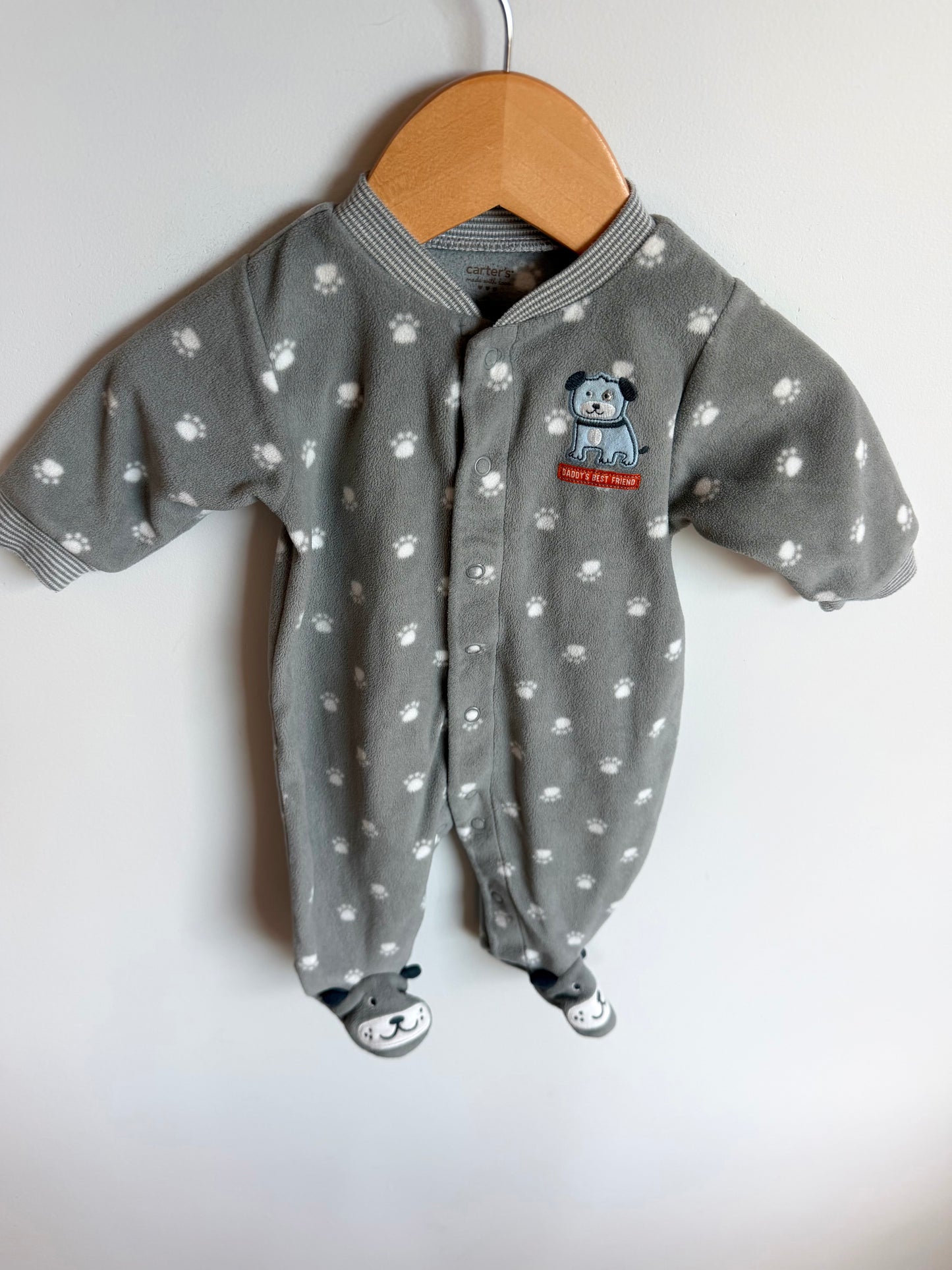 Fleece Grey Puppy Sleeper / 3m