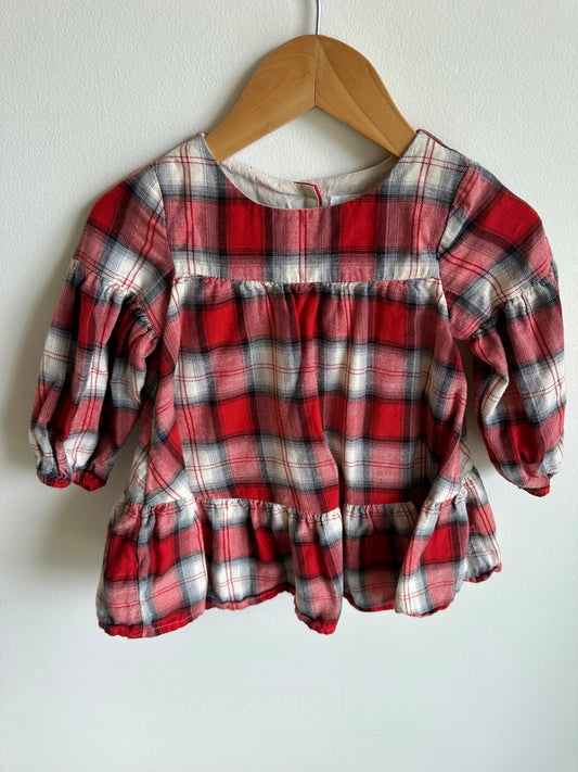 Gap Red Plaid Tunic / 12-18m