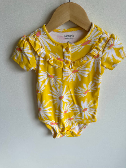 Yellow Floral Bodysuit / 18m