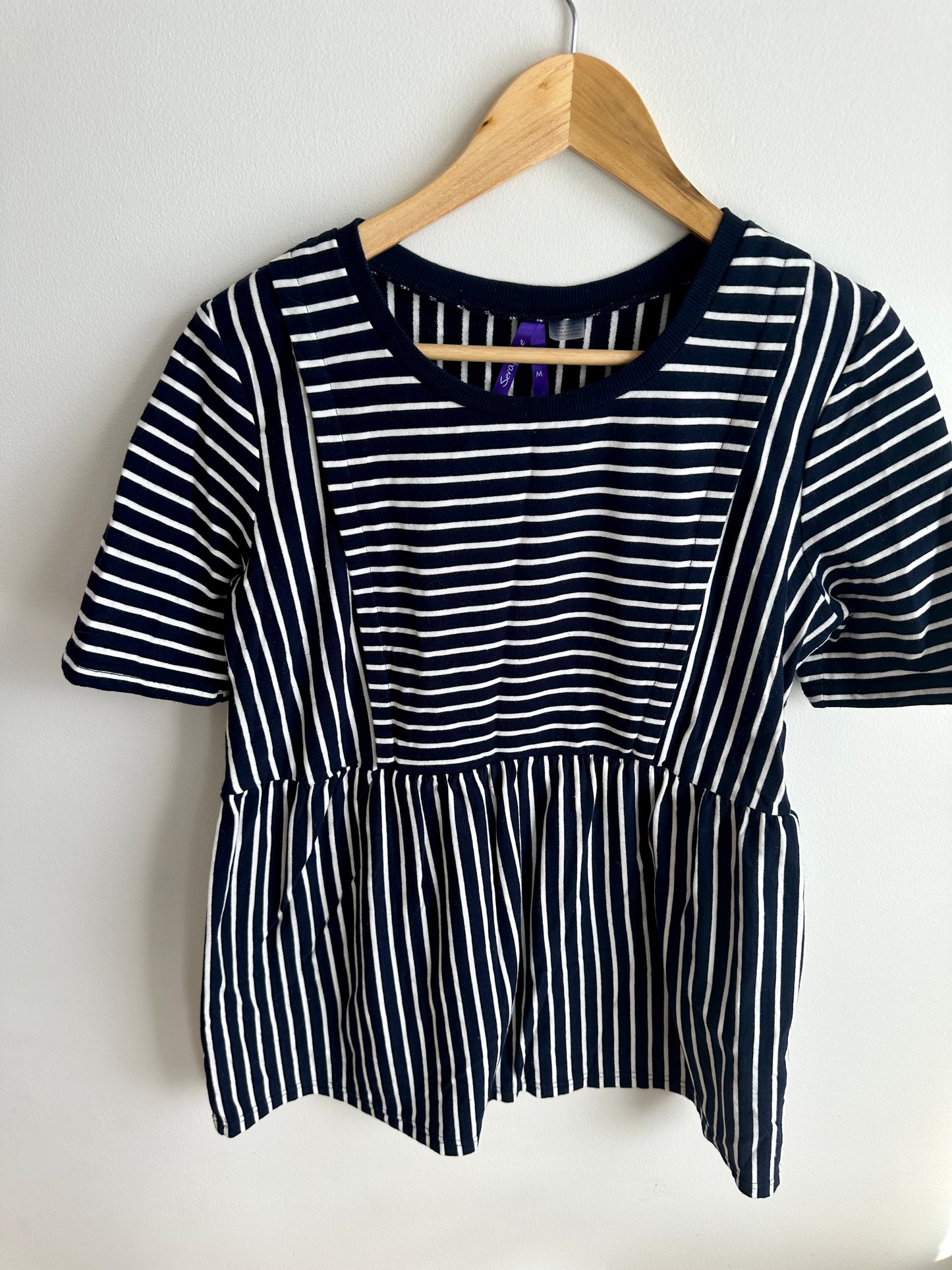 Striped Maternity + Nursing Top / M