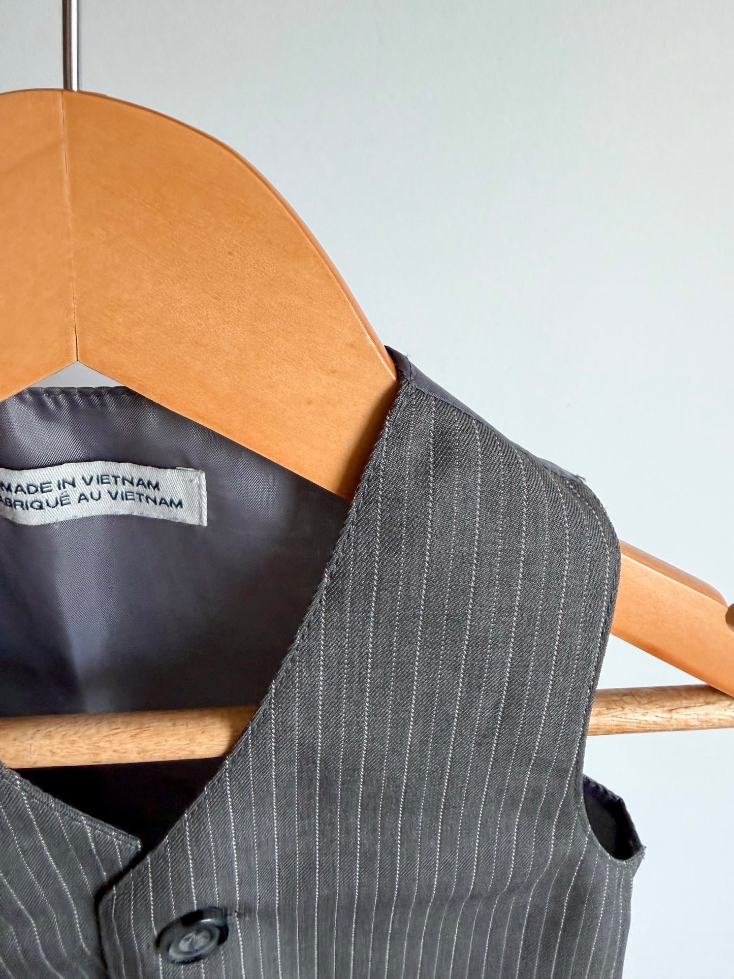 Grey Pin Striped Formal Vest / 18m