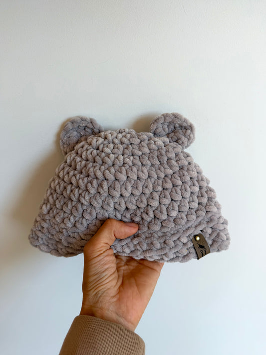 Grey Crochet Toque with Ears / 2T