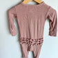 Posh Peanut Viscose Pink Waffle Knit Jumpsuit / 12-18m