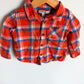 Plaid Orange Button Up Top / 2T