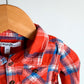 Plaid Orange Button Up Top / 2T