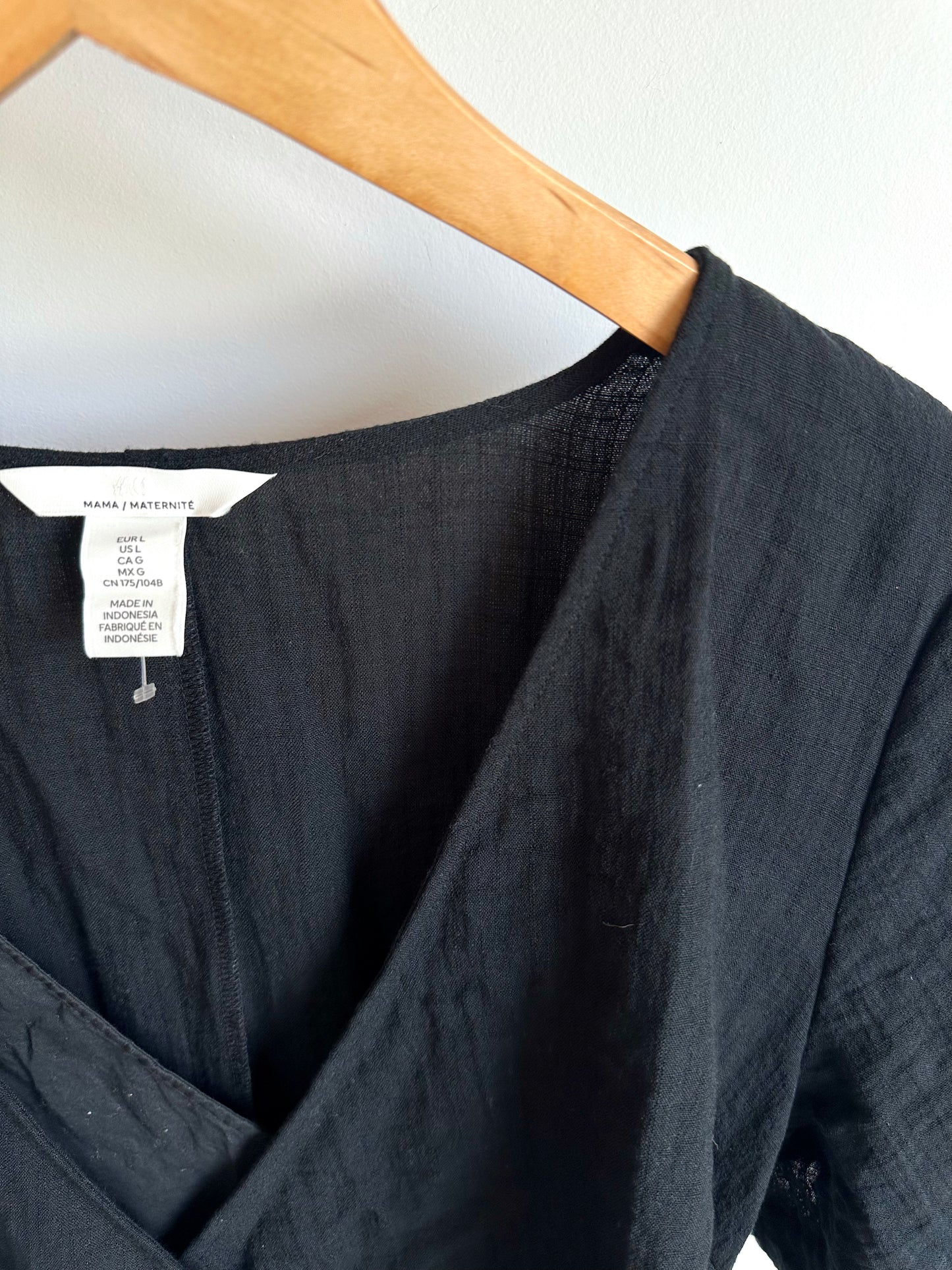 H&M Black Wrap Maternity Dress / Large