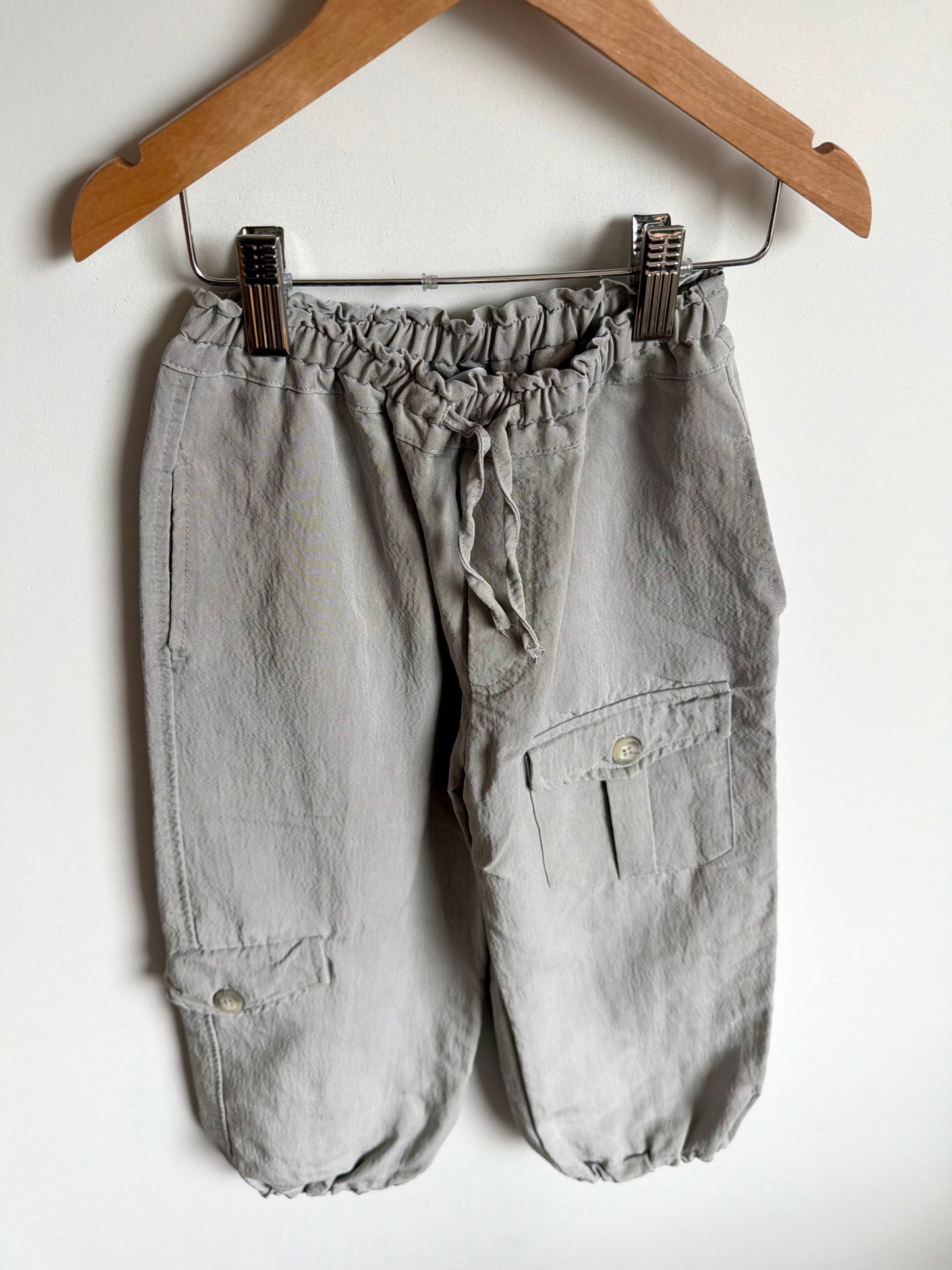 Zara Grey Wide Leg Cargo Pants / 7 years