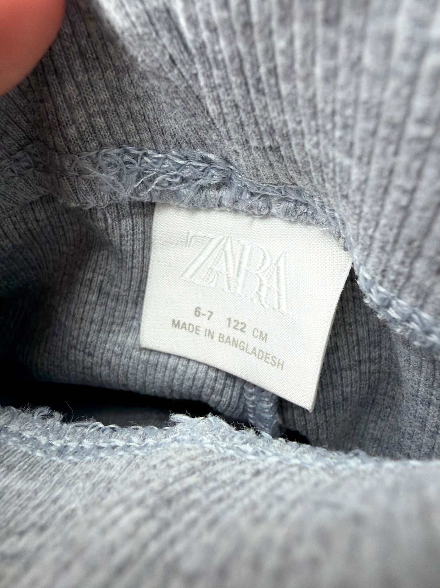 Zara Grey Rib Leggings (PLAY) / 6-7 years