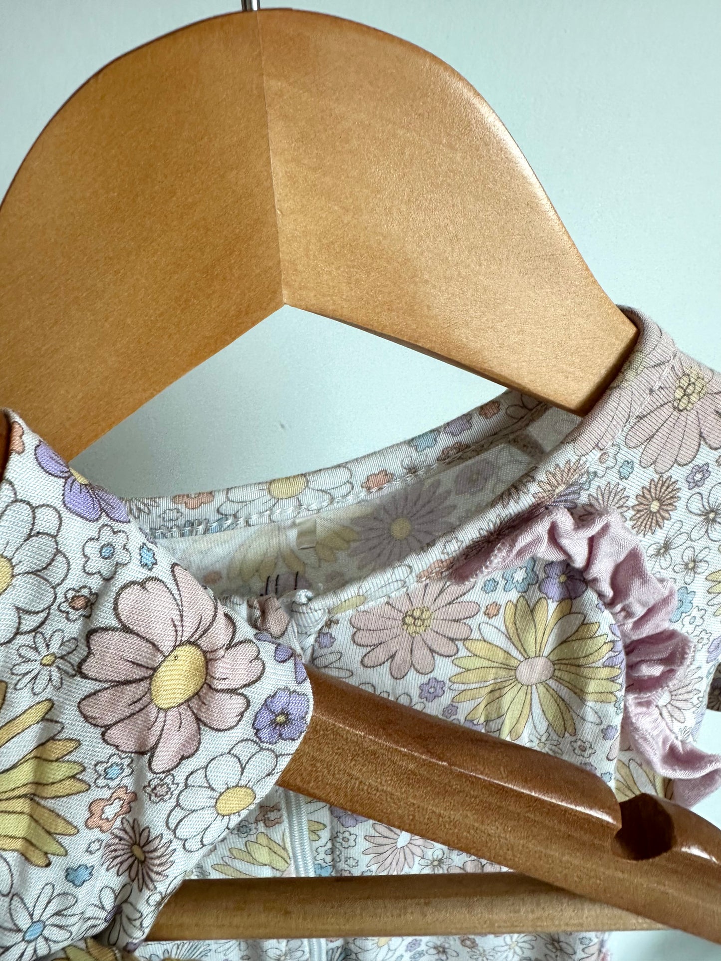 Milkberry Rayon Floral Jumpsuit + Headband / 6-9m
