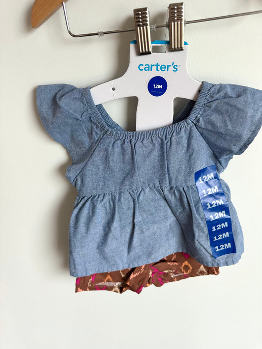 Chambray Top + Shorts Set (With Tags) / 12m