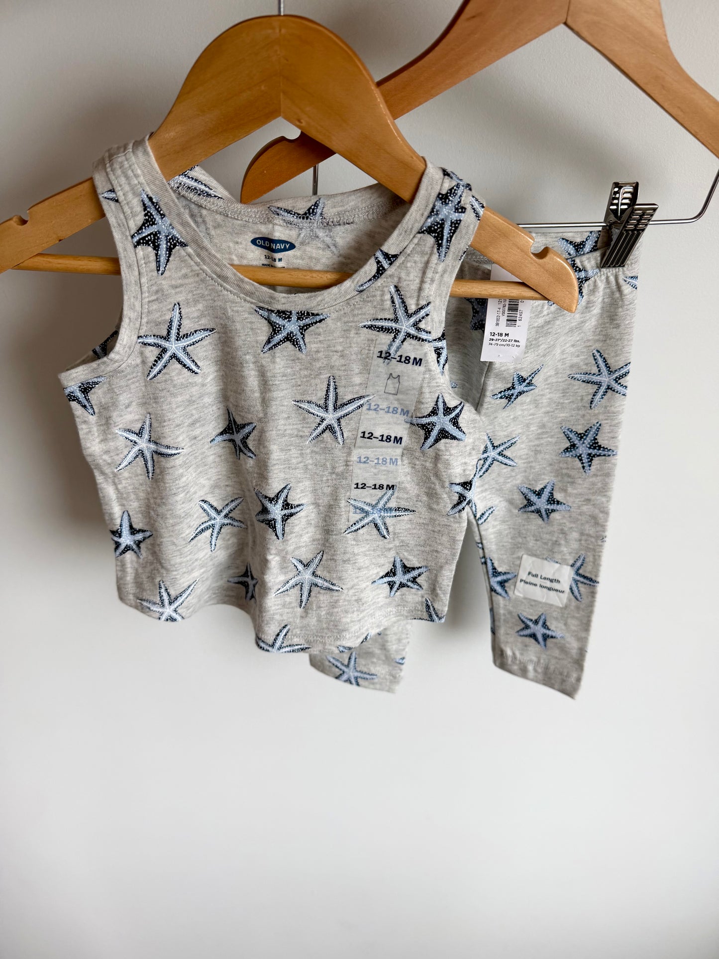 Grey Starfish Tank + Pants Set (With Tags)/ 12-18m
