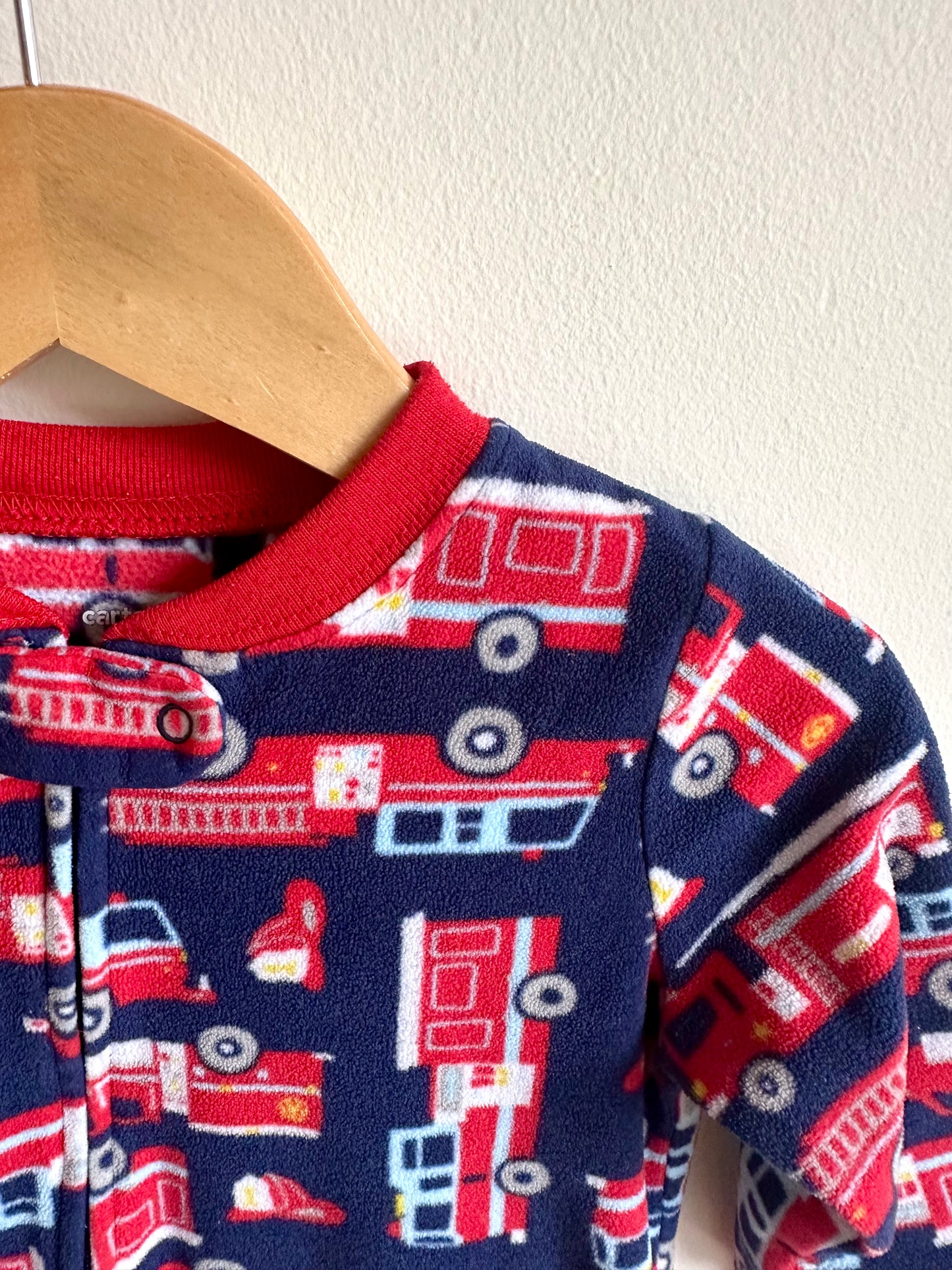 Firetruck Fleece Sleeper / 18m