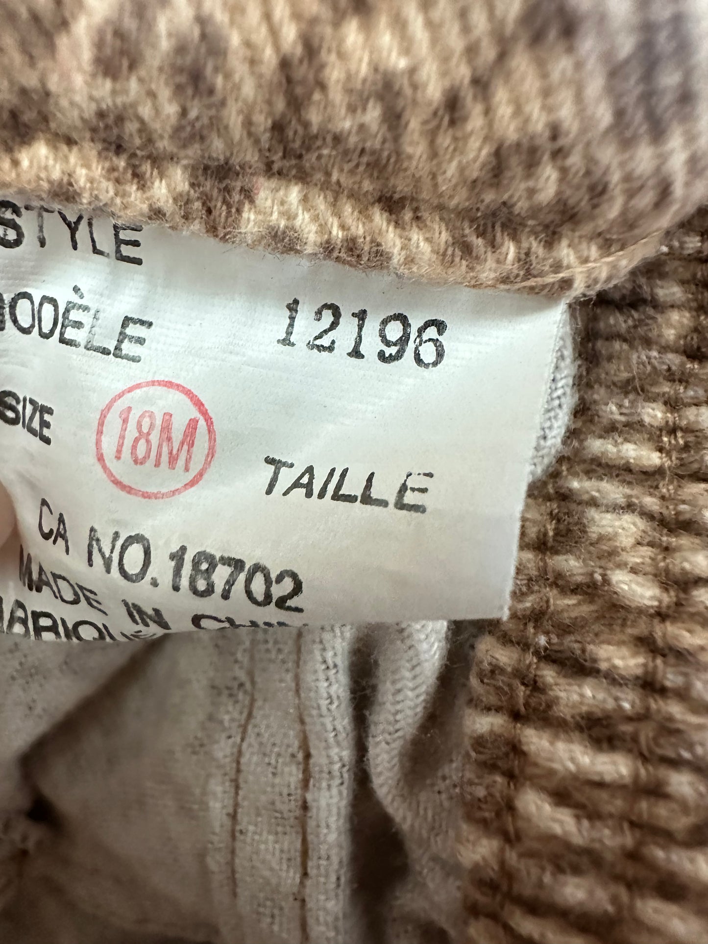 Animal Print Cotton Pants / 18m