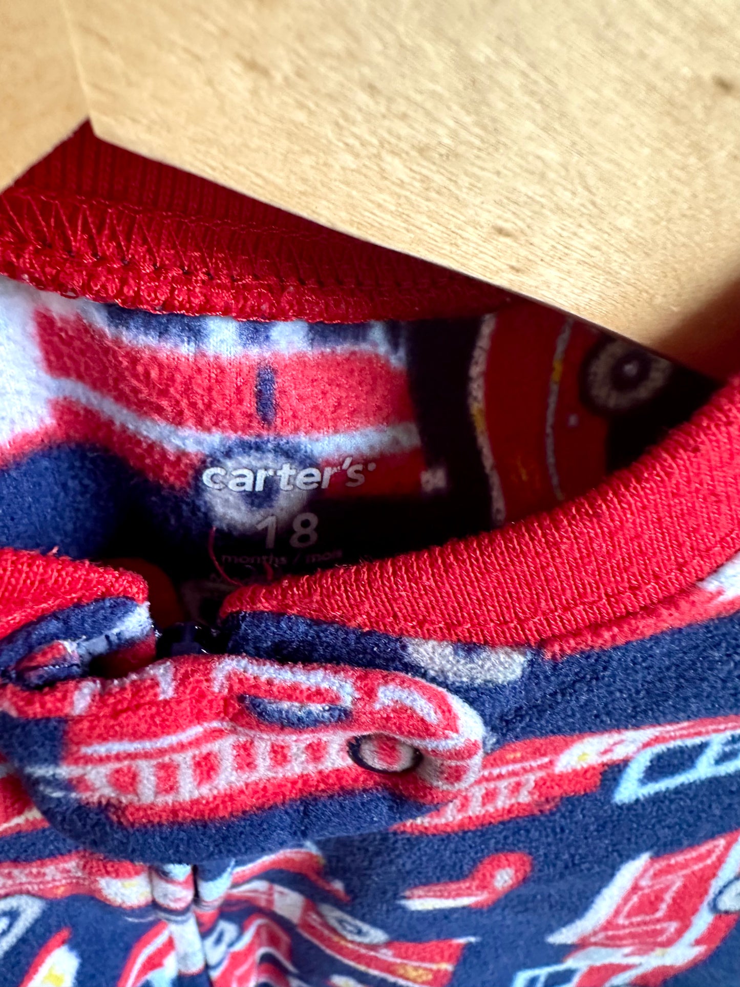 Firetruck Fleece Sleeper / 18m