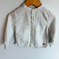 Zara Cream No Collar Button Up Top / 18-24m