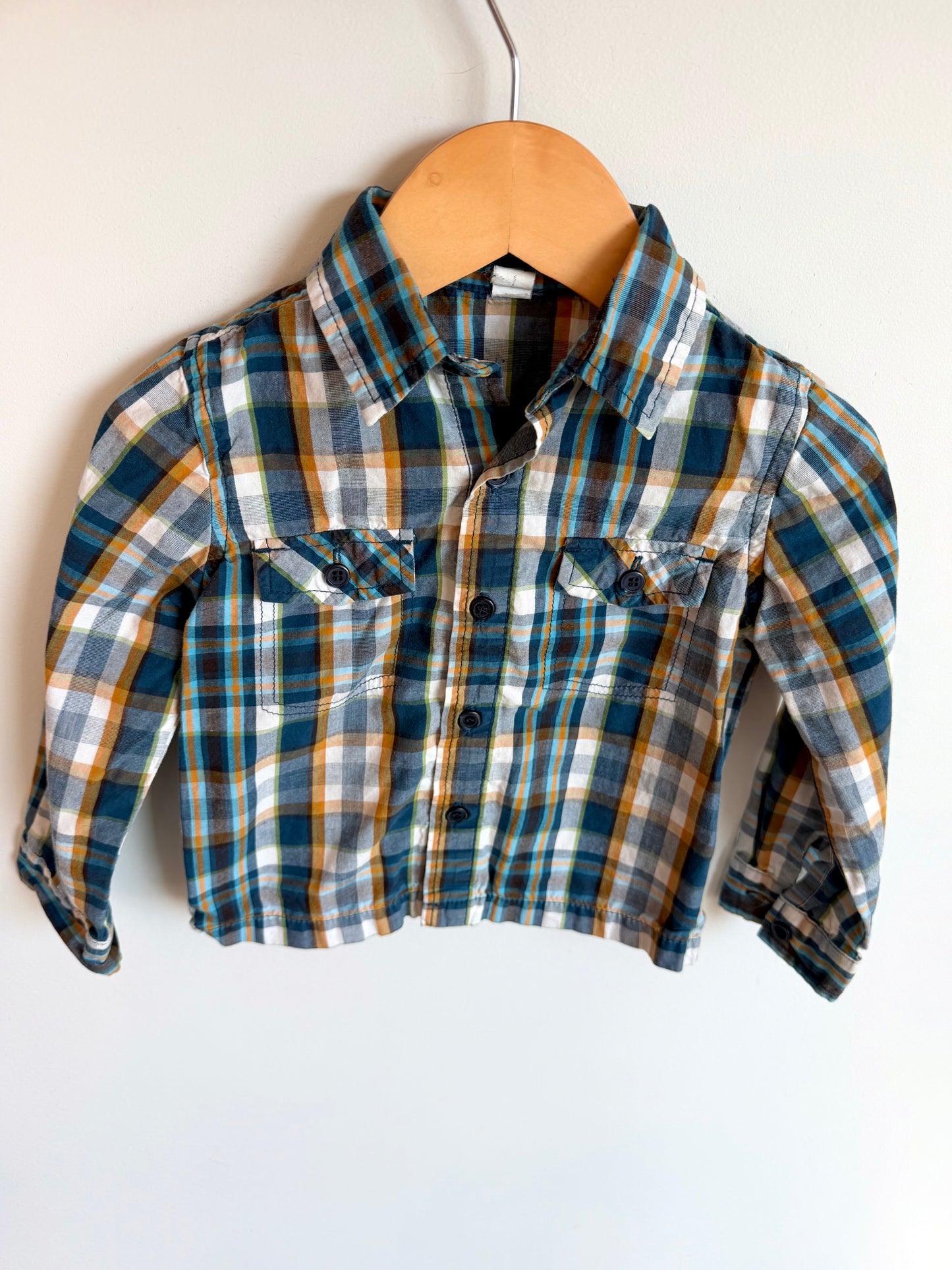 Plaid Cotton Top / 24m