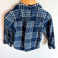 Navy Plaid Button Up Top / 3T