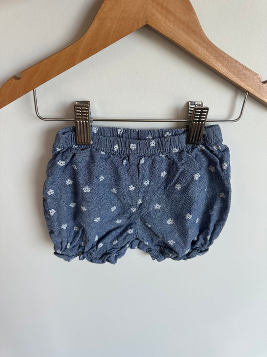 Chambray Flower Bubble Shorts / 18m