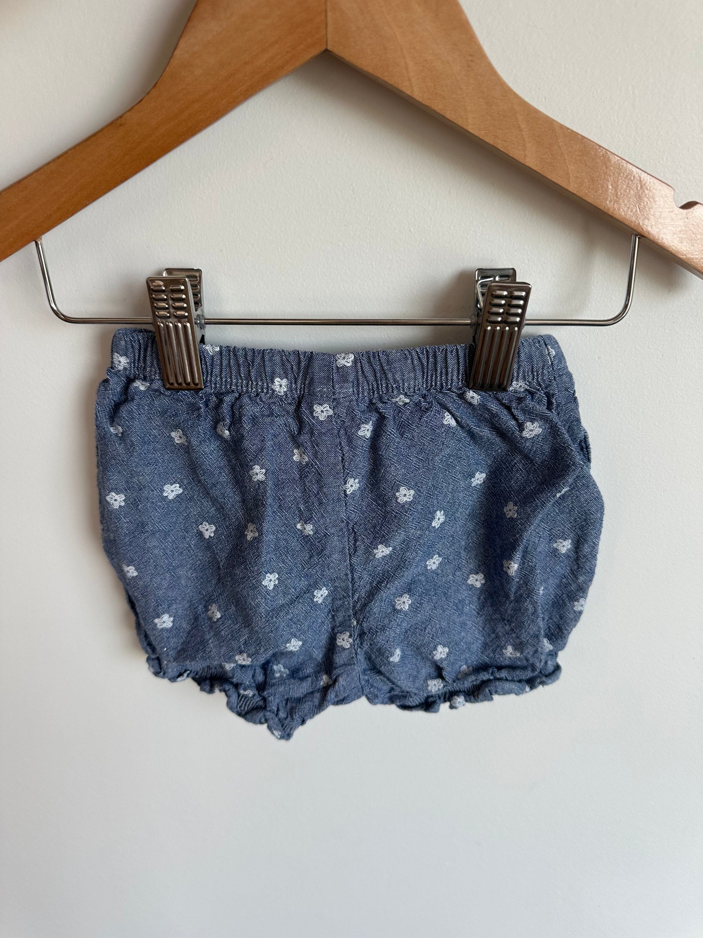 Chambray Flower Bubble Shorts / 18m