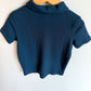 Navy Waffle Collared T-Shirt / 4T