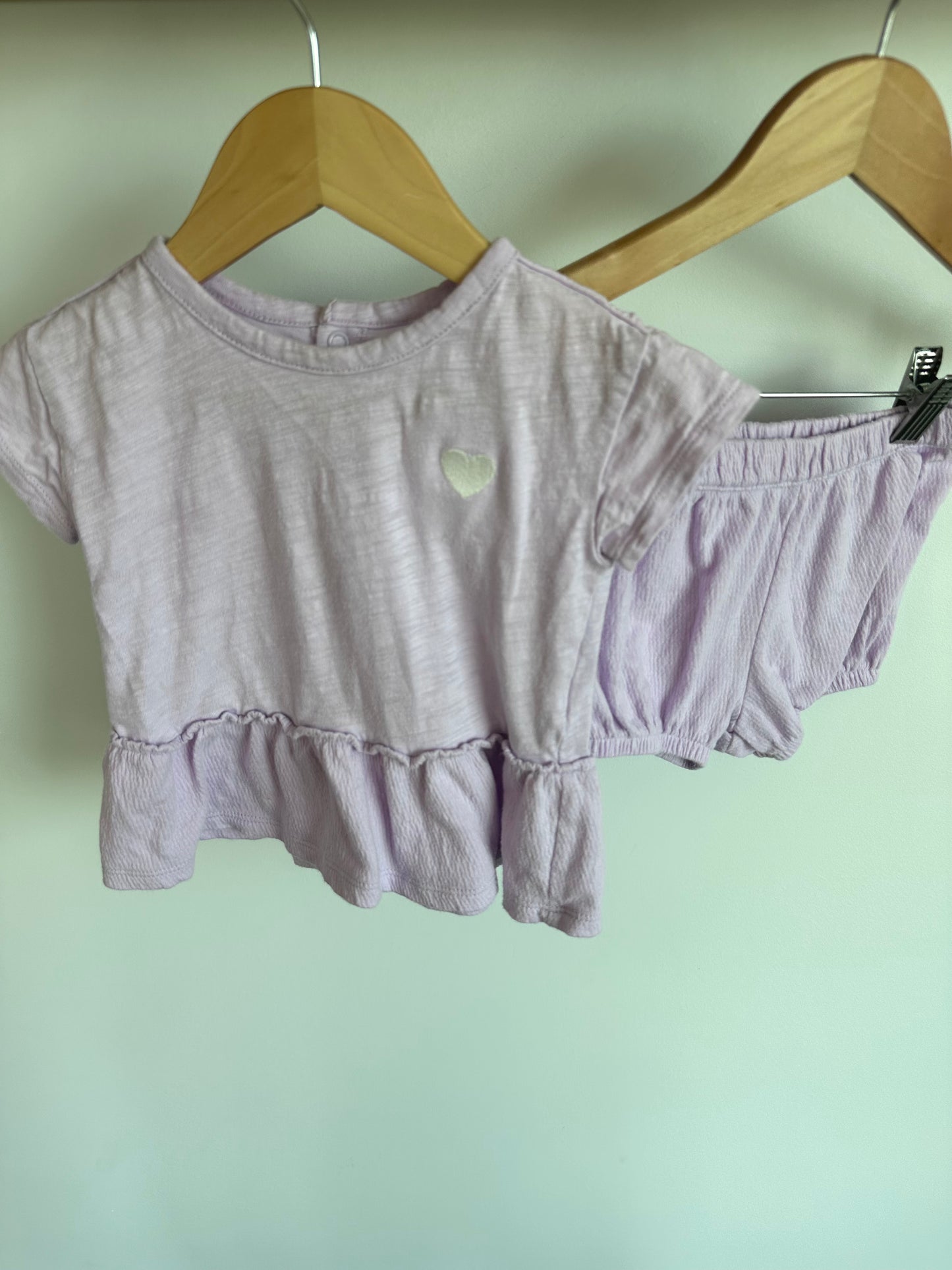 Light Purple Top + Shorts Set / 24m